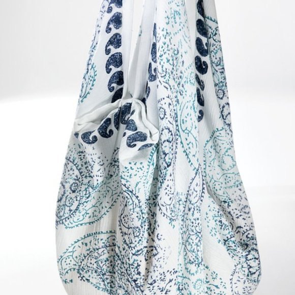 COPY - Boho Tote bag shoulder handbag sling print bag blue, white summer - Picture 3 of 6